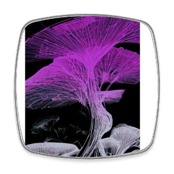 Ginko Pink - Viereckiger Kühlschrankmagnet - Weiß - Vorne