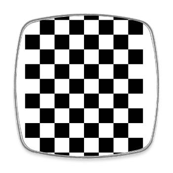 Chequer (en anglais seulement) - Magnet carré - blanc - Devant