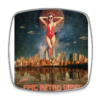 Poster Epic Retro Vibes - Viereckiger Kühlschrankmagnet - Weiß - Vorne