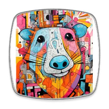 [] Ours de bonne humeur - Magnet carré - blanc - Devant