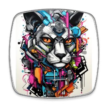 [MB] Well roared, tiger - Square fridge magnet - white - Front