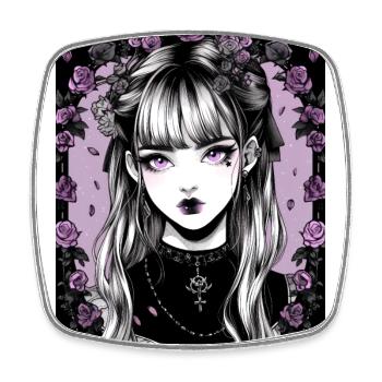 Anime, Fille, Cadeau - Magnet carré - blanc - Devant