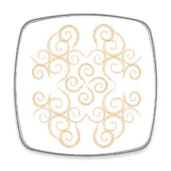 Motif orintal - Magnet carré - blanc - Devant