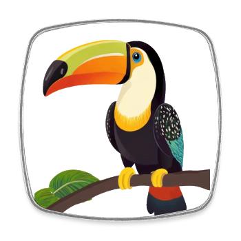 cute toucan - Square fridge magnet - white - Front