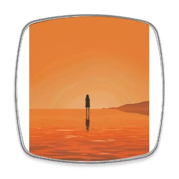 sunset silhouette - Square fridge magnet - white - Front