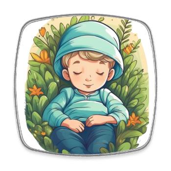 Sieste dans le jardin – pure détente ! - Magnet carré - blanc - Devant