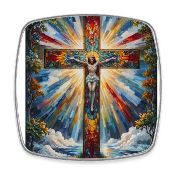 Suffering and Glory - Square fridge magnet - white - Front