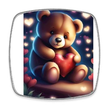 Adorable teddy bear - Square fridge magnet - white - Front