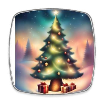 Christmas tree outside - Square fridge magnet - white - Front