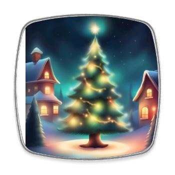 Santa Claus village - Square fridge magnet - white - Front
