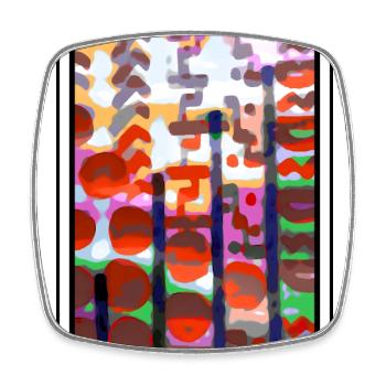 Japan Inspired Design - Square fridge magnet - white - Front