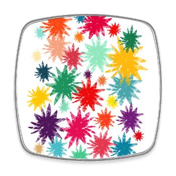 Colorful Flowers (Used) 01 - Square fridge magnet - white - Front