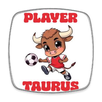 Football Joueur de football Taureau Signe du zodiaque Taureau - Magnet carré - blanc - Devant