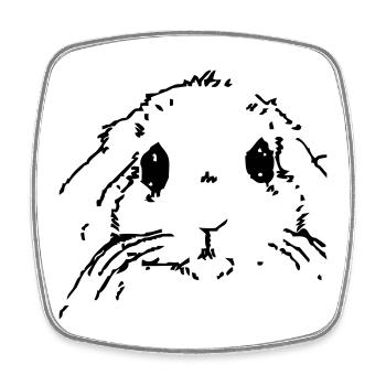 Hase - Viereckiger Kühlschrankmagnet - Weiß - Vorne