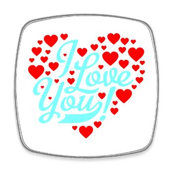 i love you - Square fridge magnet - white - Front