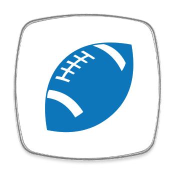 American Football / Rugby - Viereckiger Kühlschrankmagnet - Weiß - Vorne