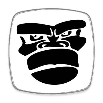 monkey affengesicht - Magnet carré - blanc - Devant