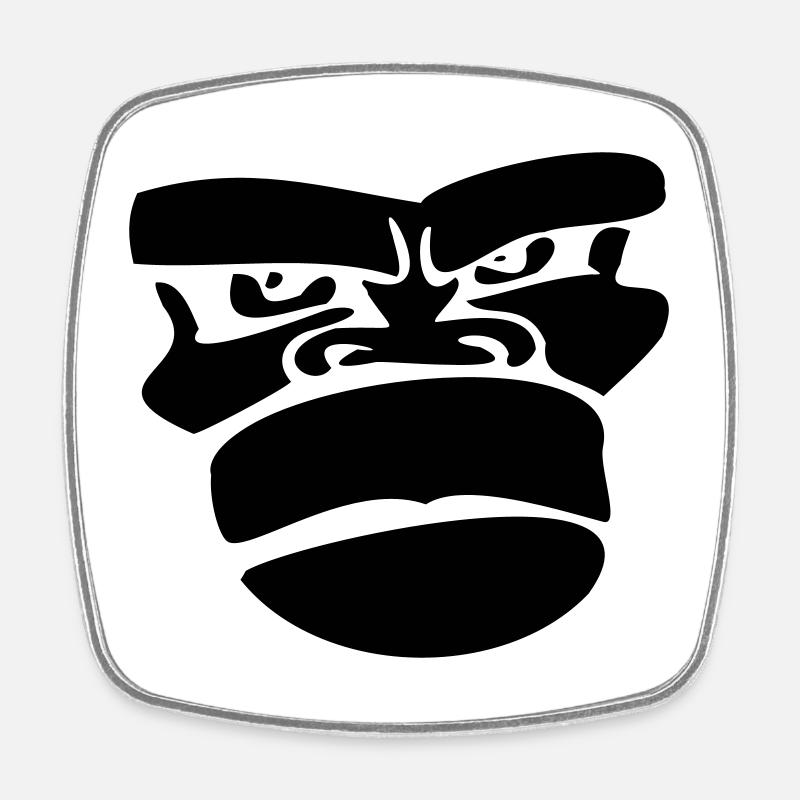 gorilla monkey affengesicht ape - Square fridge magnet - white