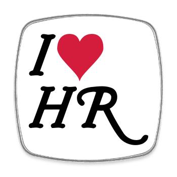 I love HR - Square fridge magnet - white - Front