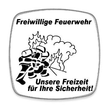 Freiwillige Feuerwehr , Freizeit für Ihre S (25) - Viereckiger Kühlschrankmagnet - Weiß - Vorne
