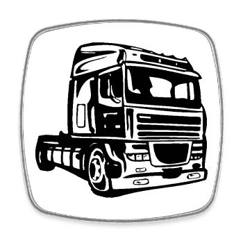 Lorry, truck, truck, long-distance driver, car - Square fridge magnet - white - Front