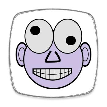 Funny face - Square fridge magnet - white - Front