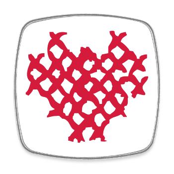 Waffle heart - Square fridge magnet - white - Front