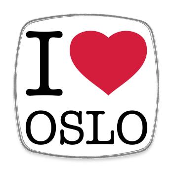 I LOVE OSLO Norway - Square fridge magnet - white - Front