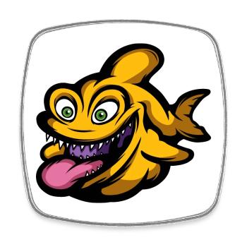 Piranha - Square fridge magnet - white - Front