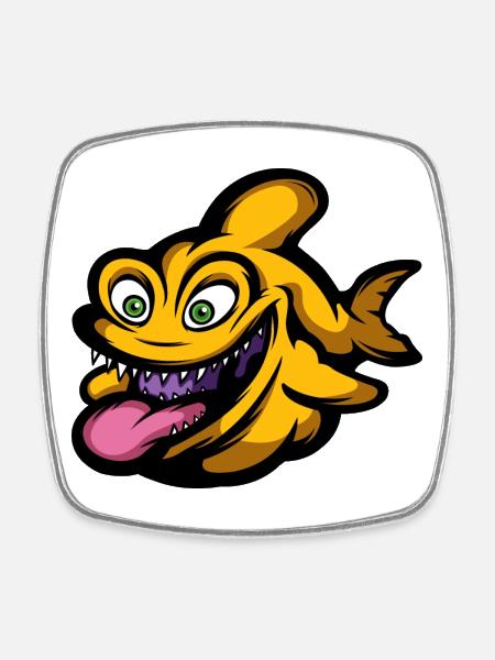 Piranha - Square fridge magnet - white