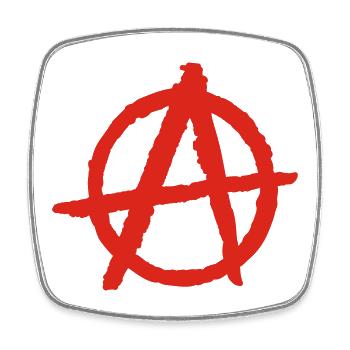 anarchy - Viereckiger Kühlschrankmagnet - Weiß - Vorne