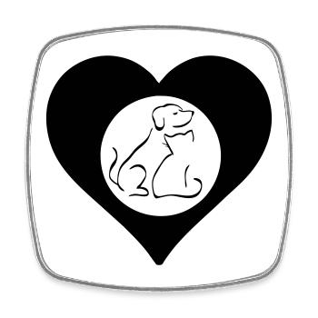 Herz voller Tierliebe / Animal Heart - Square fridge magnet - white - Front