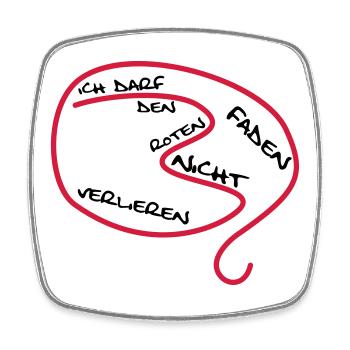 Der rote Faden... - Viereckiger Kühlschrankmagnet - Weiß - Vorne