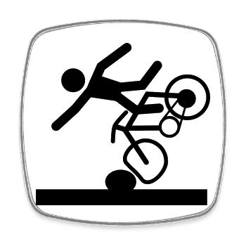 PictoVélo - Square fridge magnet - white - Front
