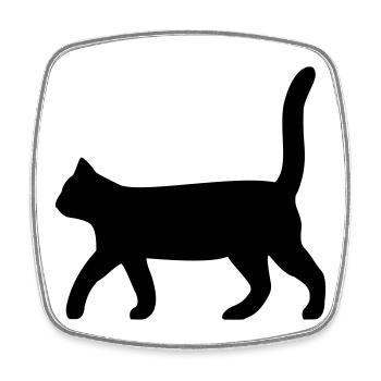 black cat - Square fridge magnet - white - Front