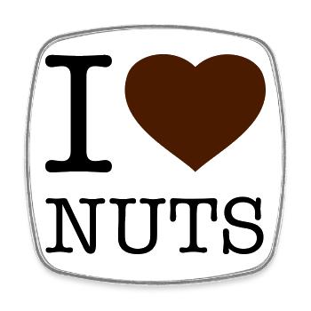 I LOVE NUTS Nüsse - Viereckiger Kühlschrankmagnet - Weiß - Vorne