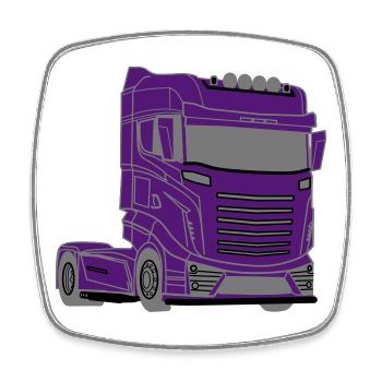 LKW,Truck,Lastwagen,Wagen,Trucker, Auto, - Viereckiger Kühlschrankmagnet - Weiß - Vorne