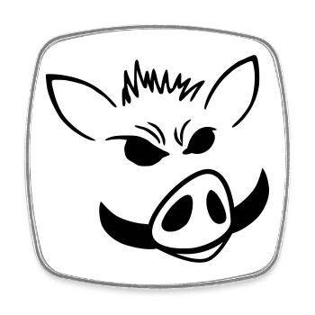 Wildschwein-Power – Minimalistisches Shirt - Viereckiger Kühlschrankmagnet - Weiß - Vorne