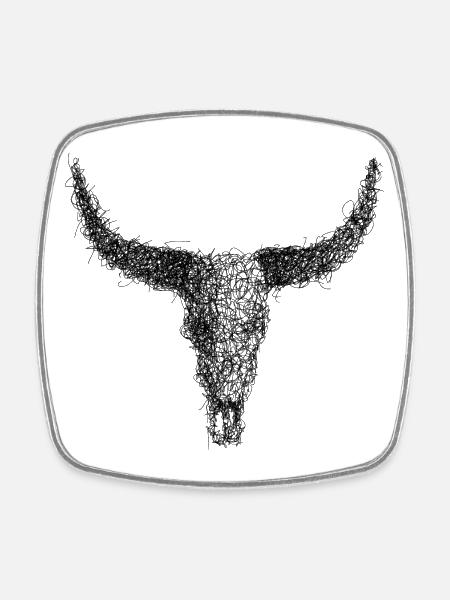 Buffalo Griboullage - Square fridge magnet - white