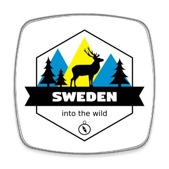Schweden in die Wildnis - Viereckiger Kühlschrankmagnet - Weiß - Vorne