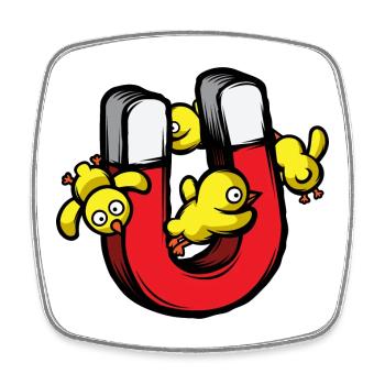 Chick Magnet - Square fridge magnet - white - Front