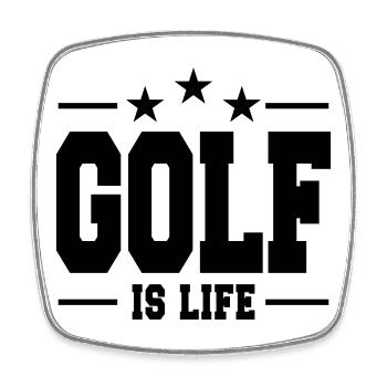Golf ist Leben / Golf - Viereckiger Kühlschrankmagnet - Weiß - Vorne