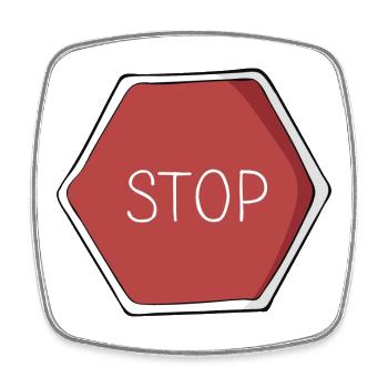 Stop - Viereckiger Kühlschrankmagnet - Weiß - Vorne