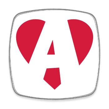 I love A - Herz A - Buchstabe A - Viereckiger Kühlschrankmagnet - Weiß - Vorne