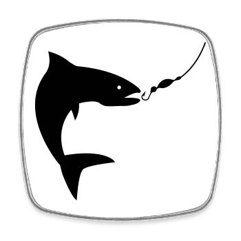 angling - Square fridge magnet - white - Front