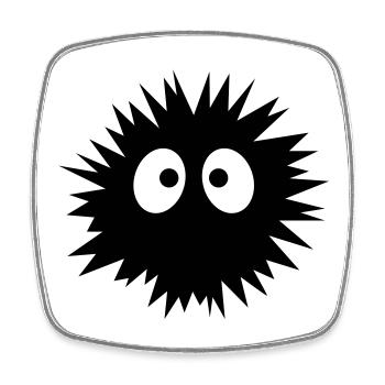 Wusel | Explosion | Monster | Boom - Square fridge magnet - white - Front