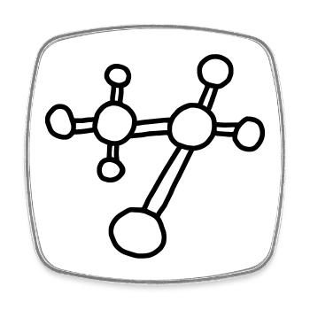 Atom Molekül/ Physik Mechanik Gitter - Viereckiger Kühlschrankmagnet - Weiß - Vorne