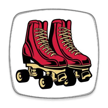 2541614 135123868 Roller Skate - Viereckiger Kühlschrankmagnet - Weiß - Vorne