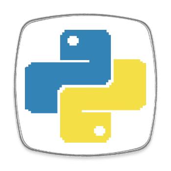 Python Pixelart - Viereckiger Kühlschrankmagnet - Weiß - Vorne