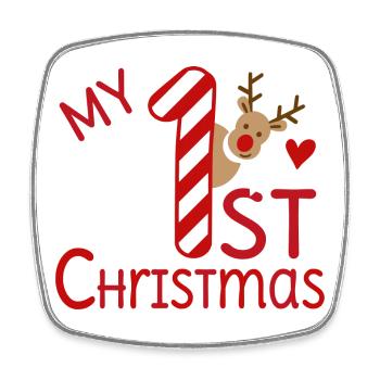 My first Christmas - Viereckiger Kühlschrankmagnet - Weiß - Vorne